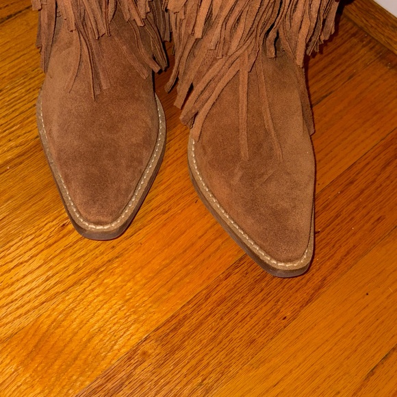 DINGO WOMEN'S WILD CHILD SUEDE FRINGE TALL BOOTS NWOB Size 6.5 - Picture 2 of 9